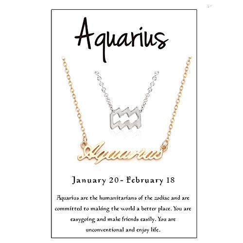 Zealmer Women White Gold Plated Pendant 12 Zodiac Necklace Zealmer Women White Gold Plated Pendant 12 Zodiac Necklace